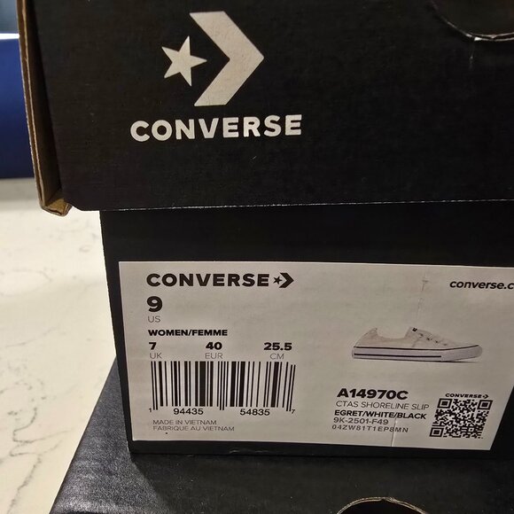 NEW Converse Chuck Taylor All Star Shoreline Slip-On Cream Womens Sz 9 A14970C - Picture 10 of 13